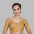 Brocade Dot Stitched Saree Blouse with Short Sleeves