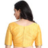 JISB Women's Raw Silk Saree Blouse, Yellow